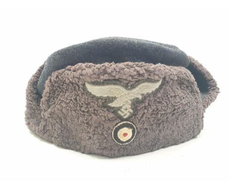 WW2 German Luftwaffe "Ushanka" cold weather hat. Very nice example of this hard to find item 