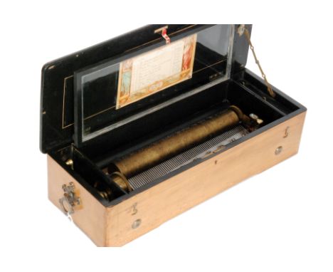 A Pallard Vaucher Fils twin handled musical box playing ten airs serial No 9729 with tune card, 33cm cylinder, the rosewood l