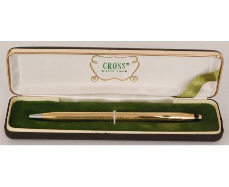 An 18K gold Irish Cross ball point pen marked .750, in a presentation case.