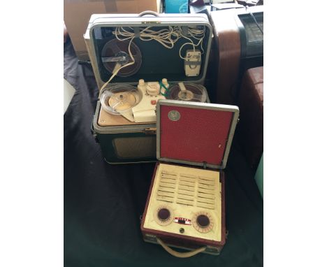 A Decca record player, Phillips tape player and a Vidor radio.
