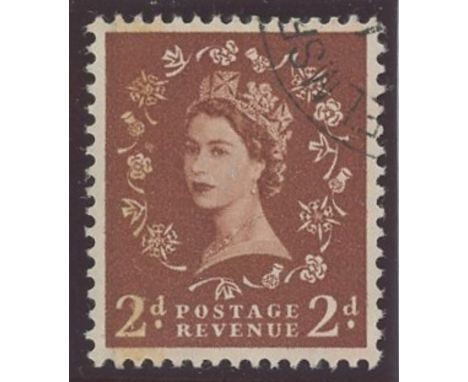 1959 Phosphor Graphite 2d light red-brown St Edwards Crown wmk error F/U, fine. SG 605a Cat £175 (see photo)
