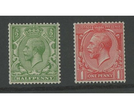 1913 wmk Multiple Cypher ½d &amp; 1d pair U/M, perfs slightly trimmed on one side only. SG 397-8 Cat £600 (2)