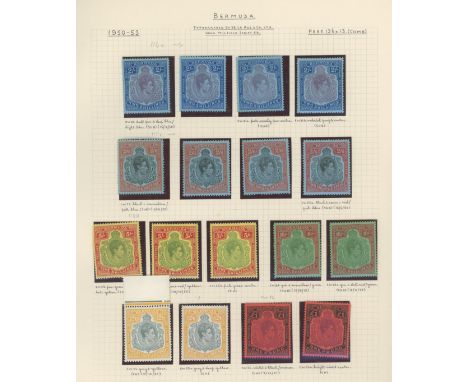1950-53 High Values on album page Mint, some U/M. incl. shades. (17) (see photo)