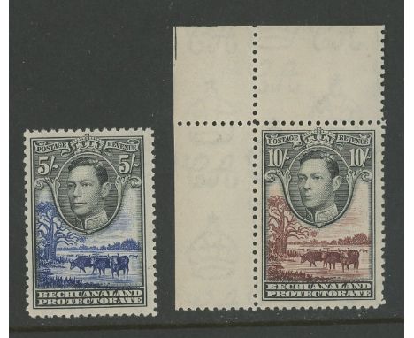 1938-52 5/- &amp; 10/- U/M, fine. SG 127 &amp; 128 Cat £78 (2)
