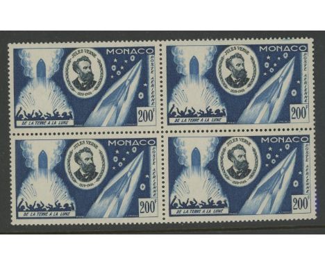 1955 Jules Verne 200f block of 4 U/M, fine. SG 539 Cat £192 (4)
