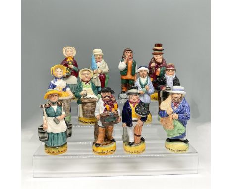 Unique set of colorful characters set in jug style. Lot includes - Fresh and Sweet Milk; Pennies for the Monkey; Chimney Swee