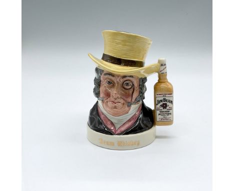 Part of the Pickwick Collection. Sealed character jug specially commissioned from Royal Doulton for Jim Beam Bourbon Whiskey.