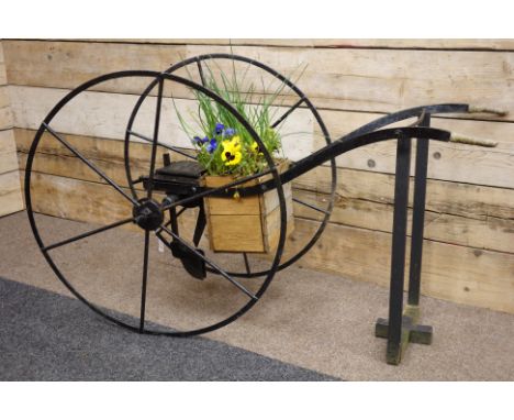 19th century 'Richmond & Chandler' black painted wrought metal architectural seed drill garden planter   Condition Report   C