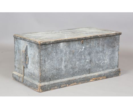 A 19th century painted pine seaman's carpentry tool trunk, height 44cm, width 95cm, depth 46cm.Buyer’s Premium 29.4% (includi