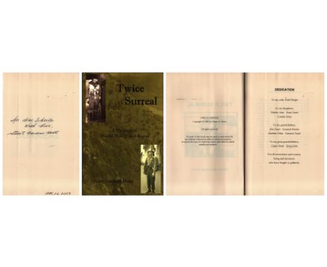WW2 Koreas Twice Surreal signed book by Stuart Gardiner Hunt, a Memoir of WW2 and Korea. Signed to Sheila on inside page. Goo