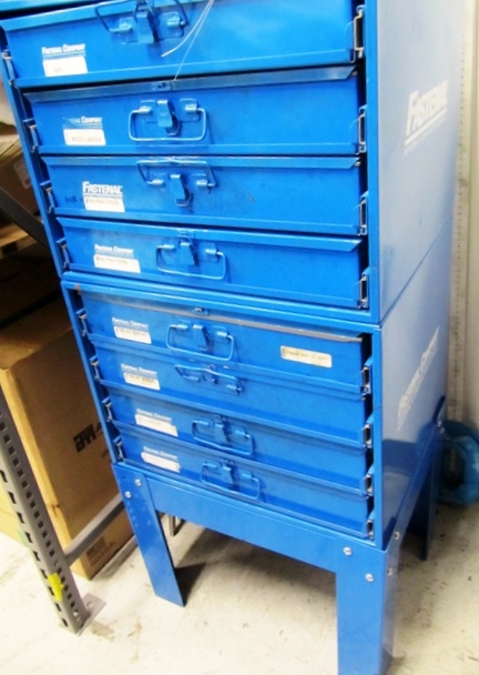 8 Drawer Fastenal Hardware Cabinet with Contents of Assorted Hardware ...