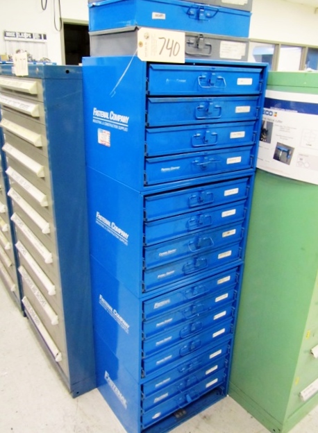 18 Drawer Fastenal Hardware Cabinet with Contents of Assorted Hardware ...