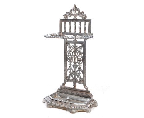 A 19th Century Victorian cast iron stick stand stick / umbrella stand in the manner of Coalbrookdale of comprising of scroll 