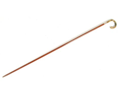 A beautiful antique 19th century Victorian Gentleman's evening walking stick cane. Silver plated collar, with unusual multi-c