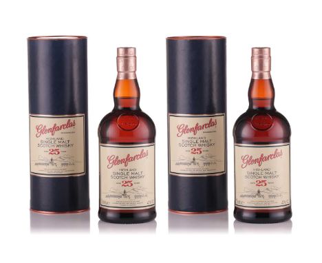 Two bottles of Glenfarclas Highland Single Malt Scotch Whisky, 25yr, 43%, 700ml