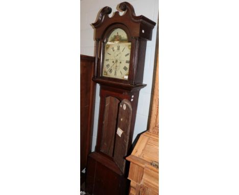 An oak eight day longcase clock, signed Robt Marshall, Greenside, early 19th century