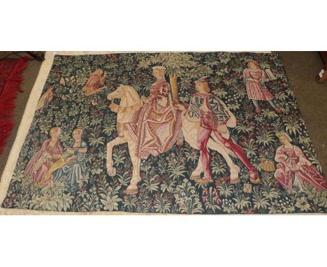Machine made tapestry of 16th century design, 185cm by 130cm