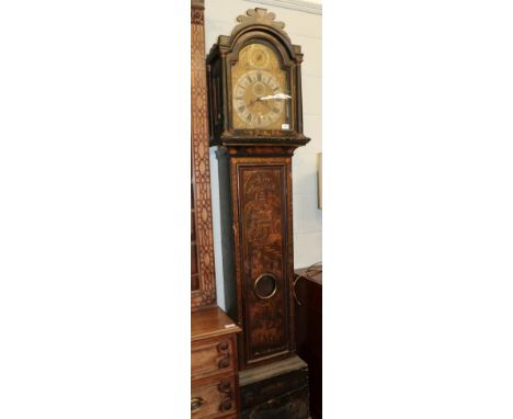 A chinoiserie eight day longcase clock, dial bearing a later inscription Francis Mayhem, Parham, later dial