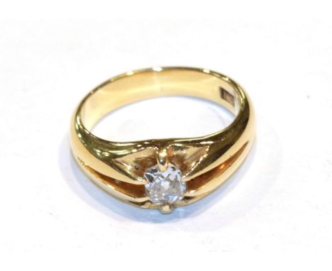 An 18 carat gold diamond solitaire ring, estimated diamond weight 0.50 carat approximately, finger size O.  Gross weight 8.3 