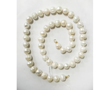 14CT GILT SILVER LONG PEARL NECKLACE