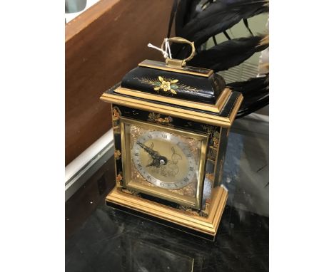 BLACK CHINOISSERIE MANTLE CLOCK - 21CMS