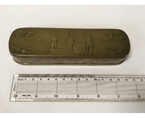 EARLY 18THC DUTCH COPPER &amp; BRASS TABLE SNUFF BOX - 15.5.CMS