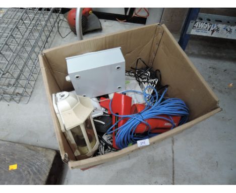 A selection of electronics including outside light