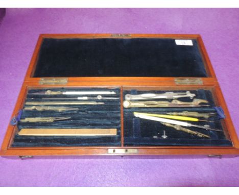 A mahogany cased geometry set 