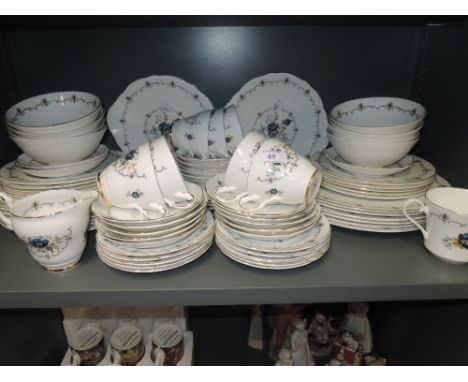 A part tea and dinner service marked Bone China with floral decoration