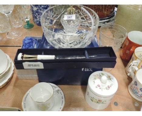 A selection of decorative glass ware and ceramics including Royal Worcester and Doulton crystal boxed