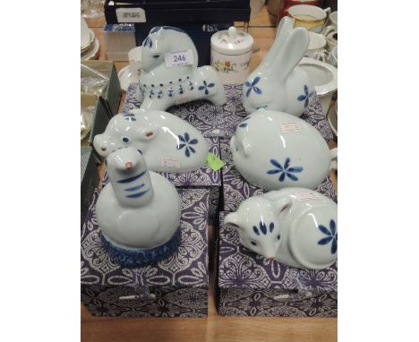 A selection of ceramic animal figures possibly from the Chinese Zodiac