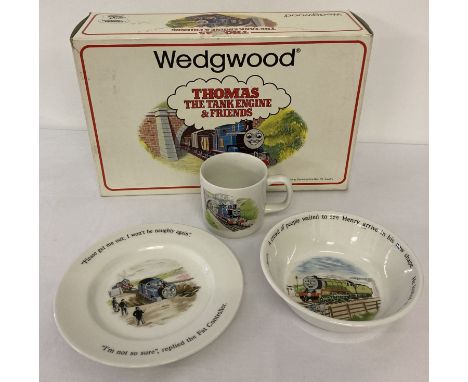 A boxed Thomas The Tank Engine &amp; Friends child's ceramic plate, bowl and mug gift set by Wedgwood. Complete with original