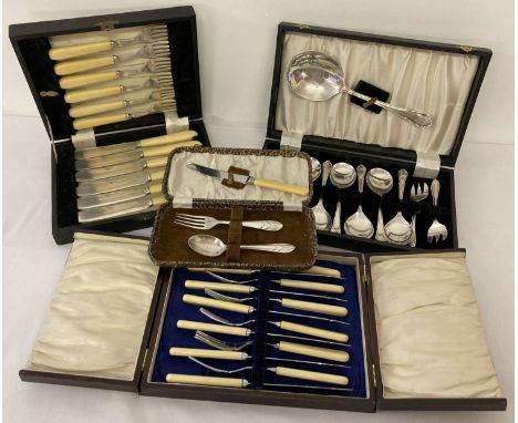 4 boxed silver plated and stainless steel cutlery sets. To include a set of fish knives and forks by Frederick C. Asman &amp;