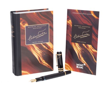 MONTBLANC Special Edition F. Dostoevsky pen, year of release 1997.Black precious resin barrel with delicate engravings.Domed 