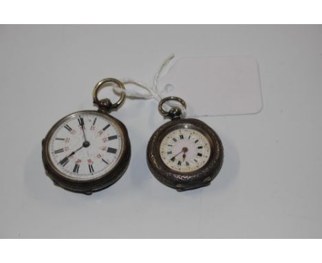 Two silver fob watches 