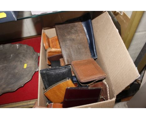 A box of various vintage and other purses and wallets