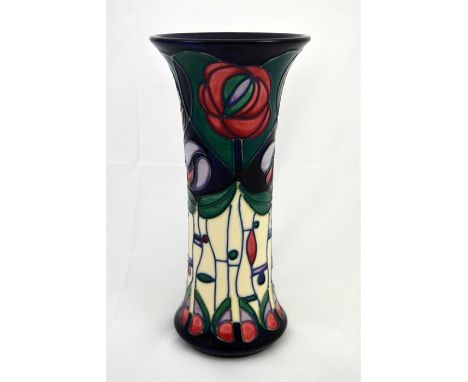 A Walter Moorcroft 'Glasgow Rose' vase, dated 1995. Impressed and printed marks. Height 25cm. First quality, boxed.