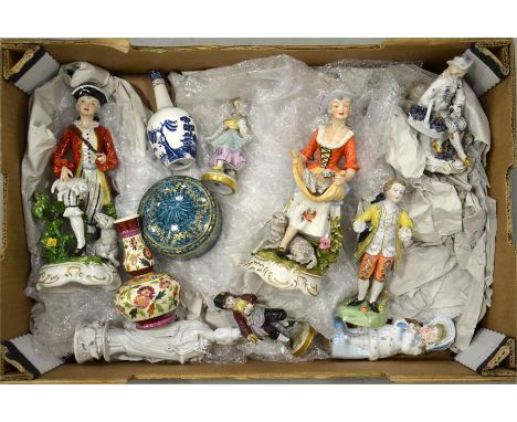 A group lot of ceramic continental figures, 20th century. Height of tallest figure 25cm. (11)