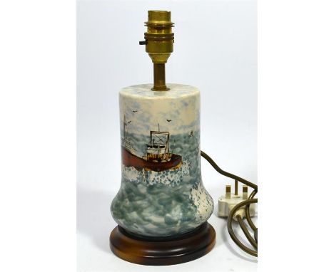 A Cobridge stoneware lamp, 'Gull Rock'. Height 27cm.
