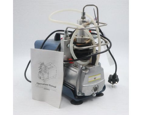 High pressure air gun compressor, 1000 TO 4500 PSI, with manual. All electrical items in this lot have been PAT tested for sa
