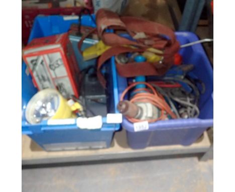 Two boxes of mixed electrical tools. Not available for in-house P&amp;P 