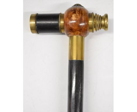 Novelty walking stick with telescope to top