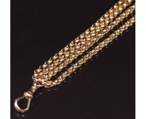 A 9ct gold guard chain / fob chain made up of faceted links, 23.1g&nbsp;