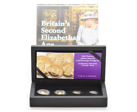Hattons of London 2022&nbsp;four&nbsp;coin&nbsp;proof gold sovereign set to commemorate the Platinum Jubilee of Queen Elizabe