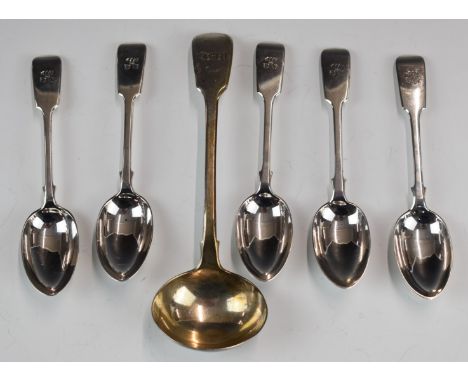 Victorian hallmarked silver fiddle pattern cutlery comprising sauce ladle, London 1837, maker&nbsp;Mary Chawner, length 18cm 