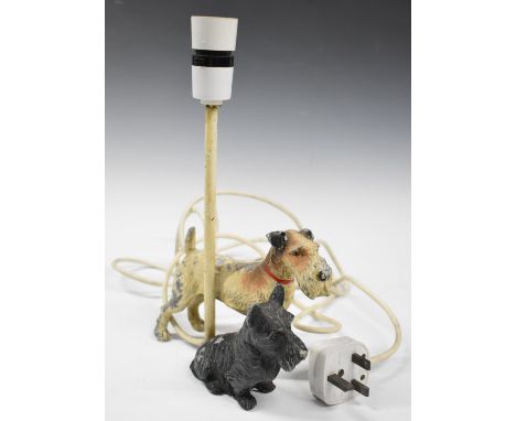 Art Deco style novelty&nbsp;table lamp formed as two Scottie dogs, height 29cm