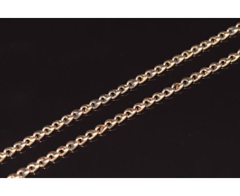 A c1900 9ct rose gold necklace / watch chain made up of mariners links, 20g, 42cm&nbsp;