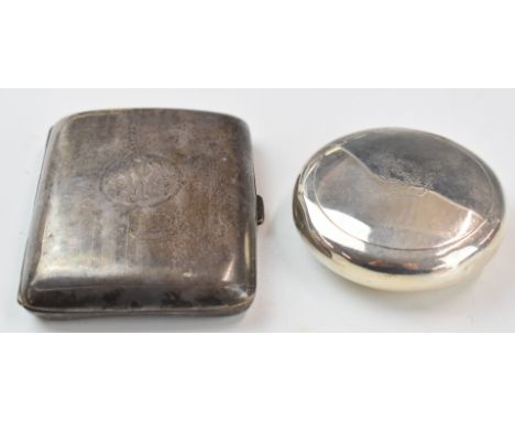 George V hallmarked silver squeeze to open snuff box, Birmingham 1911, maker&nbsp;Robert Pringle &amp; Sons, together with a 