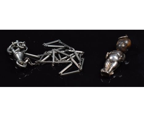 WW1 'Fumsup' charm, on a platinon link chain