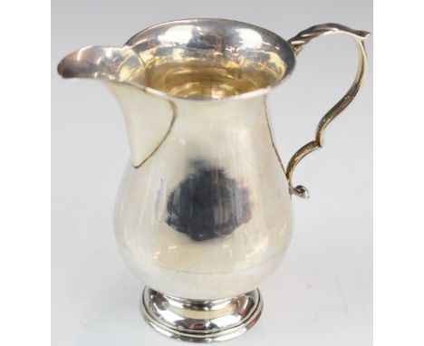 George VI hallmarked silver jug of baluster form, Birmingham 1939, maker&nbsp;William Hutton &amp; Sons Ltd, height 9cm, weig